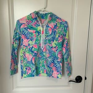 Lilly Pulitzer Girls Little Skipper Popover Multi Mermaids Cove XL (12-14)